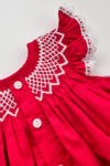 Red Hand Smocked Bishop Dress