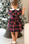Red and Navy Tartan Dress
