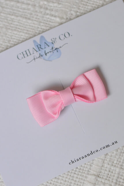 Light Pink Grosgrain Bow-Hair Clip