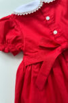 Red Rosebud Hand Smocked Dress