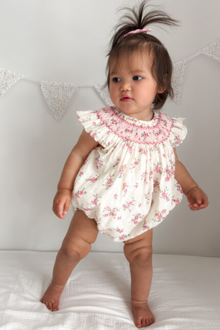 Eden Hand Smocked Bishop Romper
