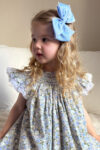 Blue Blossom Hand Smocked Bishop Dress