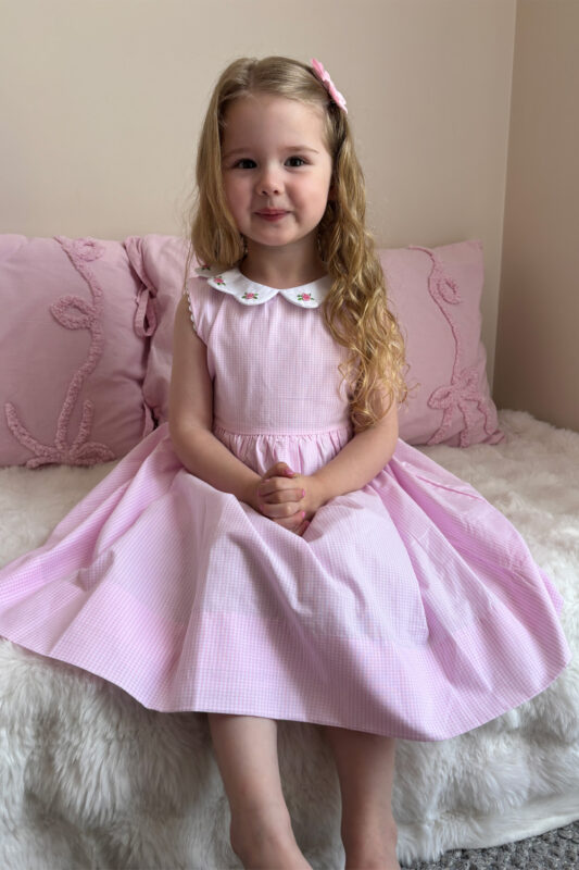 Pink Gingham Rose Dress